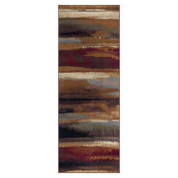 Dakota Contemporary Abstract Multi-Color Runner Rug, 2.7' x 7'