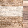 Jute and Denim Even Stripes Area Rug, Bleached, 5'x8'