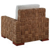 Coronado Woven Seagrass Textured Armchair with Cushioned Seat