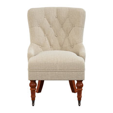 Living Room Chairs Houzz Pelham Tufted Accent Chair Natural Linen
