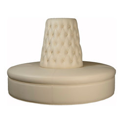 Cream Faux Leather Circle Borne Settee Sofa - Products