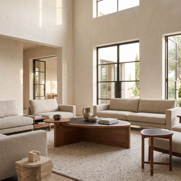 Modern Luxury Living Room with Solid Wood Furniture - Teak & Mahogany