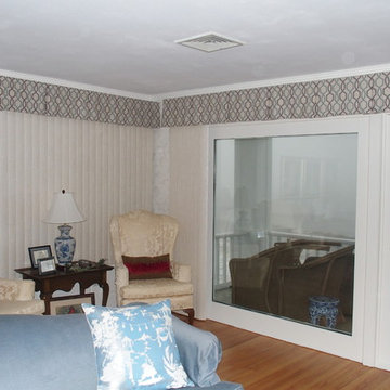 Box Pleat Valances on large windows by the water