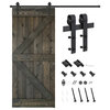 Solid Wood Barn Door, With Hardware Kit, Ebony, 36x84"