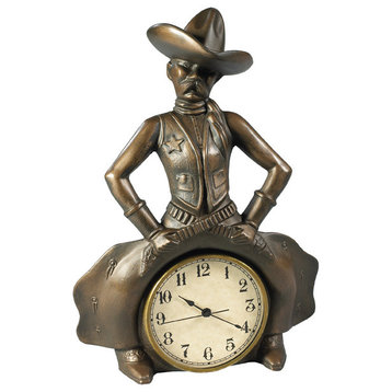 Bowlegged Cowboy Clock, Vintage Gold