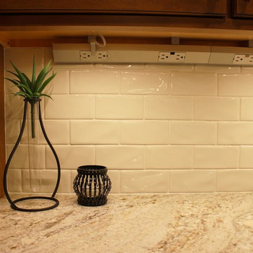 Maple Kitchen With Black and Gold Accents