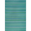 Pembrokepines Contemporary Stripe Indoor/Outdoor Area Rug, Aqua and Green, 5'x7'