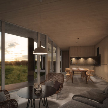 Modern cabin interior