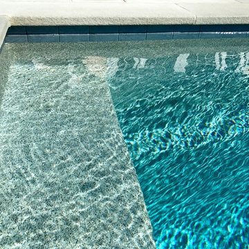 Aqua Blue Pebble Sheen w/ Lapis Blue Tile