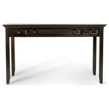 Simpli Home Amherst Solid Wood Desk in Hickory Brown