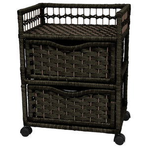 Natural Wicker Seagrass Rattan Unit W 3 Drawers Contemporary