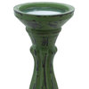 Traditional Green Wooden Candle Holder Set 98766