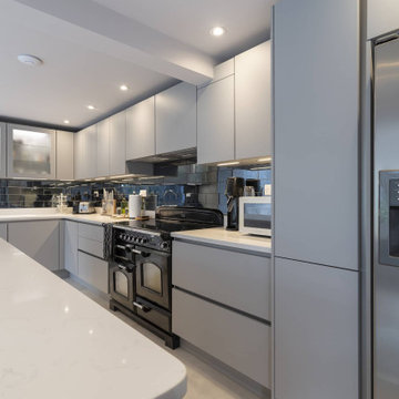 Contemporary white handleless kitchen