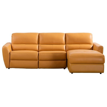 EK-L8001L Top grain leather Yellow Color With Sectional Right Facing Chair