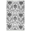 Printed Floral Trellis Tassel Area Rug, Black, 7'6"x9'6"