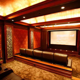 Tuscan home theater photo in Nashville