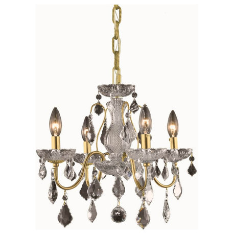 Elegant Lighting St. Francis 4-Light Chandelier, Gold, Royal Cut