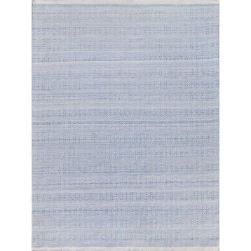 Echo Indoor/Outdoor Handmade Flatwoven PET yarn Light Blue Area Rug, 5'x8'
