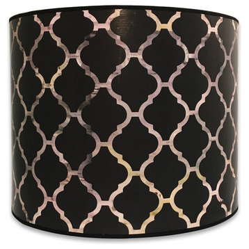 Handmade Lamp Shade, Black Moroccan Tile Design