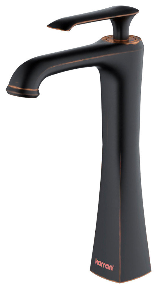 Karran 1-Hole 1-Handle Vessel Faucet With Pop-Up Drain, Oil Rubbed Bronze