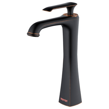 Karran 1-Hole 1-Handle Vessel Faucet With Pop-Up Drain, Oil Rubbed Bronze