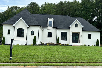 Inspiration for a transitional exterior home remodel in Charlotte