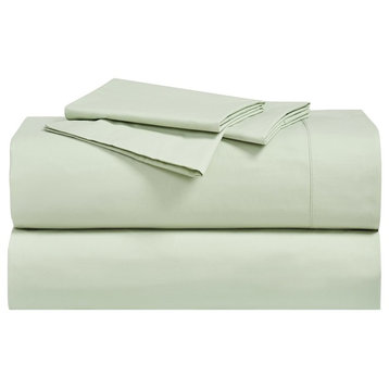 Percale 100% Cotton Deep Pocket 22" Sheet Set, Celery, California King