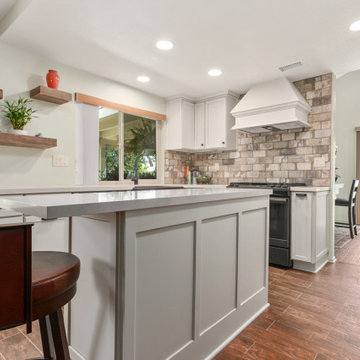 Modern White and Rustic Kitchen and Beverage Center
