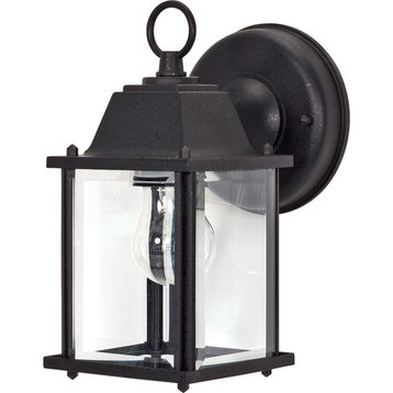 Nuvo 1-Light 9" Wall Lantern Cube Lantern with Clear Beveled Glass