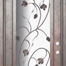 Vineyard 36x96 Wrought Iron Wine cellar door 14 Gauge Steel - Front Doors
