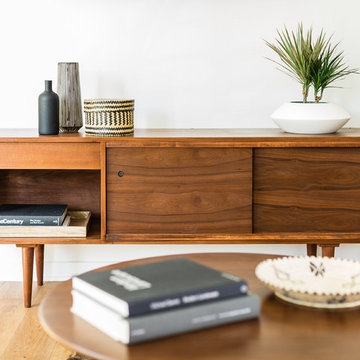 Living Room with Midcentury Modern Credenza