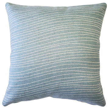 Meraki Paradiso Blue Throw Pillow 19x19, with Polyfill Insert