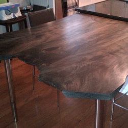 Stained Maple Live Edge Kitchen Table - Dining Tables