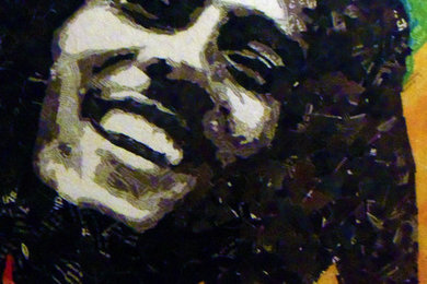 Bob Marley ORIGINAL art portrait, Collage on Canvas, Large piece
