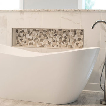 Master bathroom with a slip bathtub