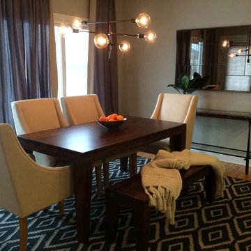 Transitional + Contemporary Dining Room: A Gorgeous Mix of Black, White & Wood