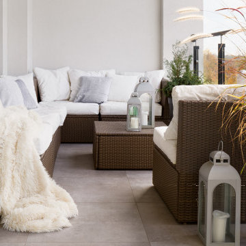 Chic Boho Balcony with Natural Textures in Caterham