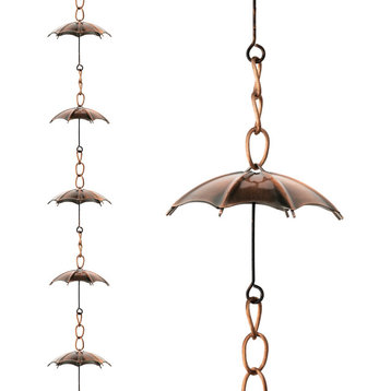 8.5' Faux Copper Umbrella Shaped Rain Chain