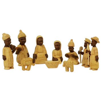 Welcome Jesus Wood Nativity Scene, 10-Piece Set