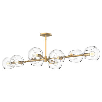 Willow pendants,Brushed Gold | Clear Glass L48-1/4" x W18-1/4" x H7"