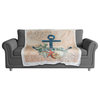 Blue Anchor On Coral 50x60 Throw Blanket