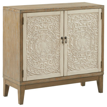 Madison Park Reclaimed Walnut Floral Details Accent Chest