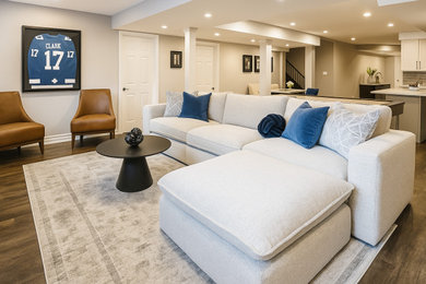 Inspiration for a transitional basement remodel in Toronto