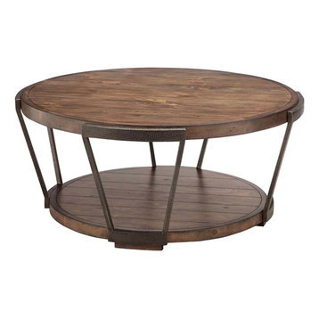 Magnussen Yukon Industrial Bourbon Coffee Table with Casters