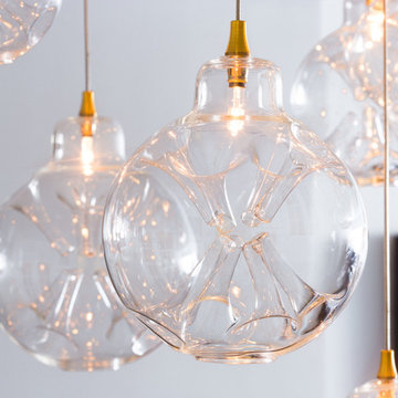 Custom-Made Blown Glass Cloud Chandelier