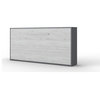 Contempo Horizontal Wall Bed With LED, 35.4"x78.7", white, Gray/White Wood