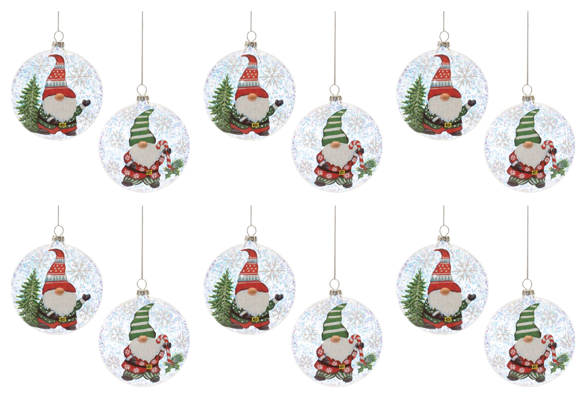 Ceramic Gnome Bell Ornament (Set of 12) main image 0