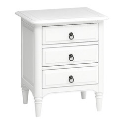 Chateau White 3 Drawer Bedside - Nightstands And Bedside Tables