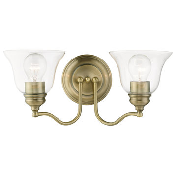 Livex Lighting 16932 Moreland 2 Light 15"W Commercial Vanity - Antique Brass