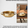 Gold Brass Hammered Metal Decorative Bowl, 3"x7.5"